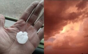 Fuerte tormenta con caída de granizo en San Carlos
